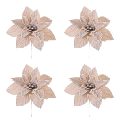 Frosted Poinsettia Stem – Set of 4 - view 4