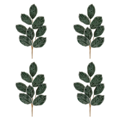 Frosted Magnolia Leaf Spray – Set of 4 - view 4