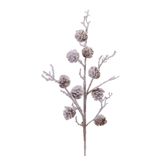 Snow-Frosted Pine Cone Twig Spray – Set of 2 - view 1