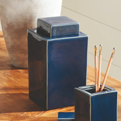 Reactive Glaze Ceramic Lidded Jar - view 28