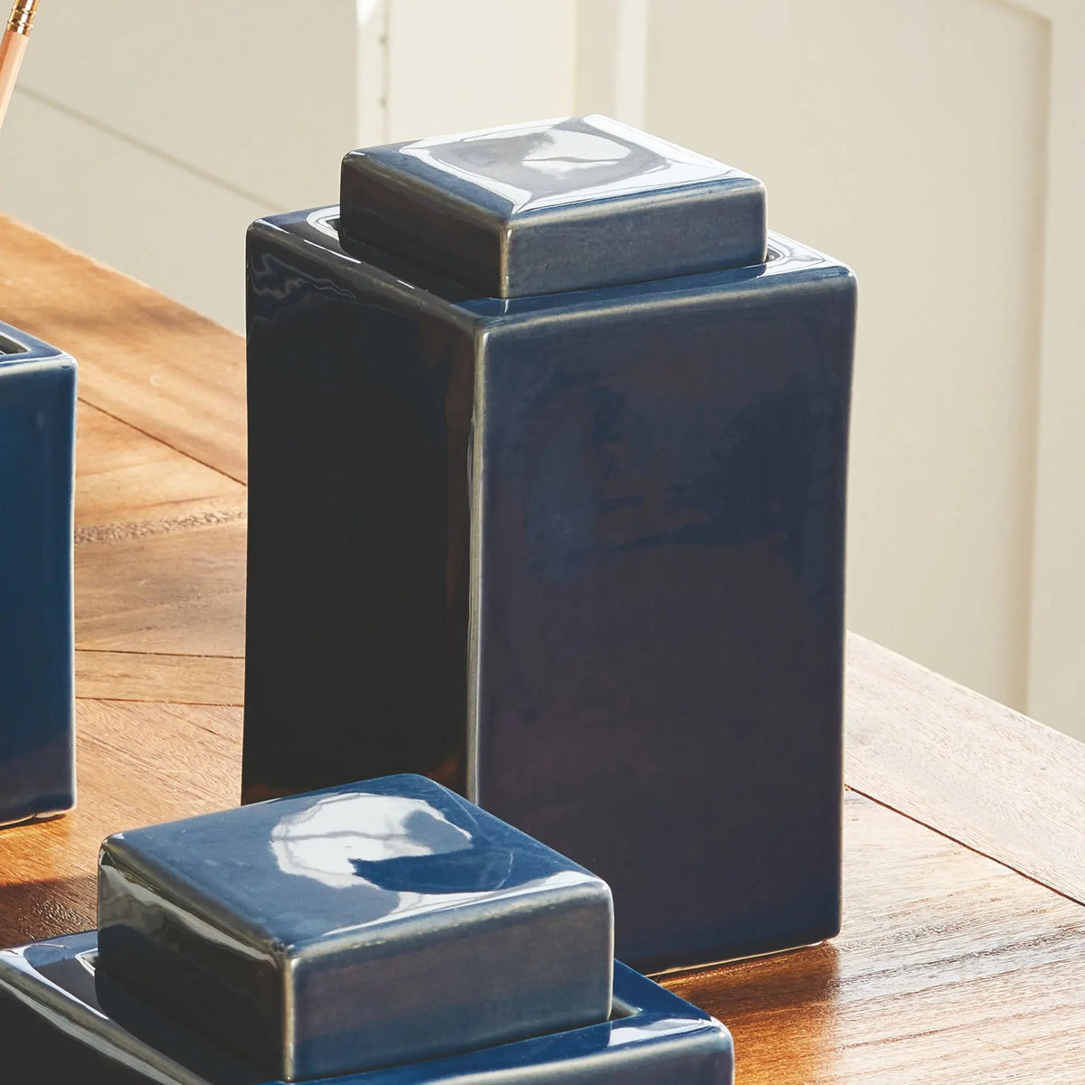 Reactive Glaze Ceramic Lidded Jar - view 31
