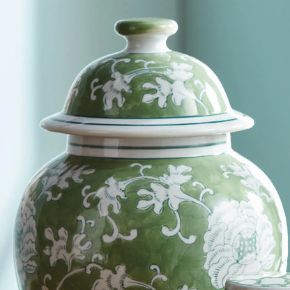 Green & White Lotus Porcelain Ginger Jar - view 5