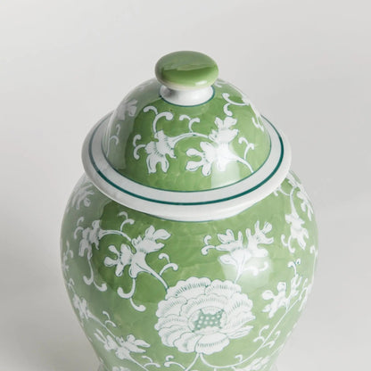 Green & White Lotus Porcelain Ginger Jar - view 2