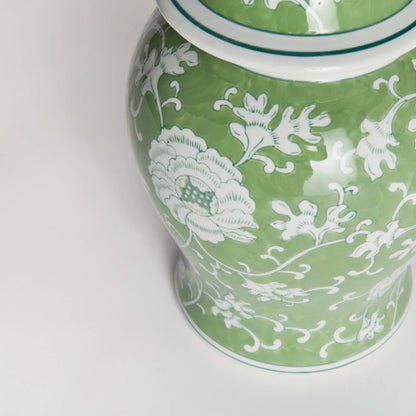 Green & White Lotus Porcelain Ginger Jar - view 3
