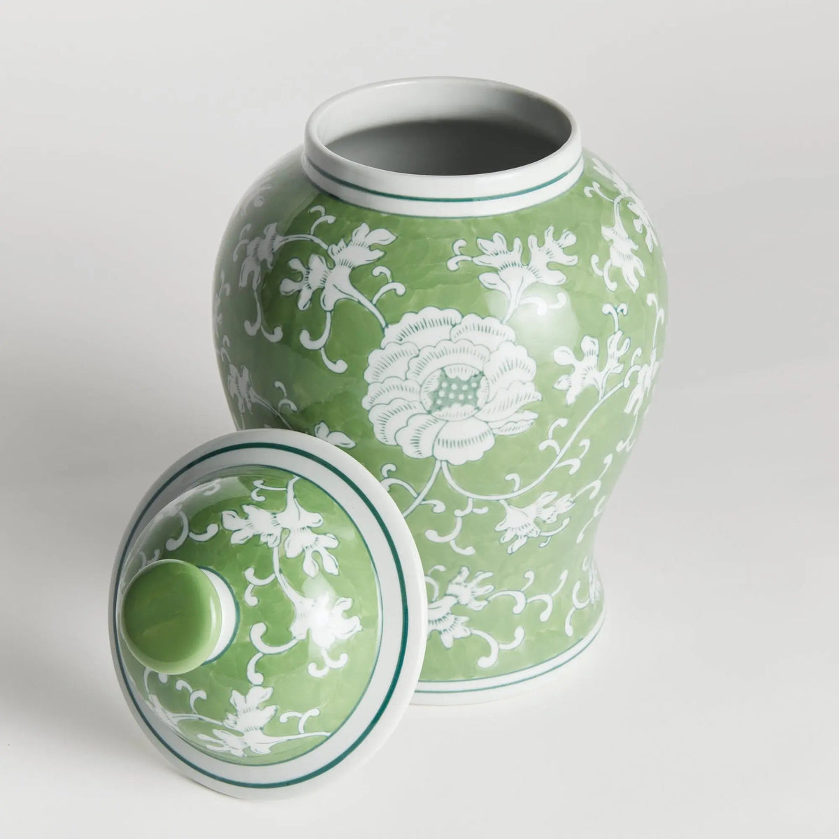 Green & White Lotus Porcelain Ginger Jar - view 4