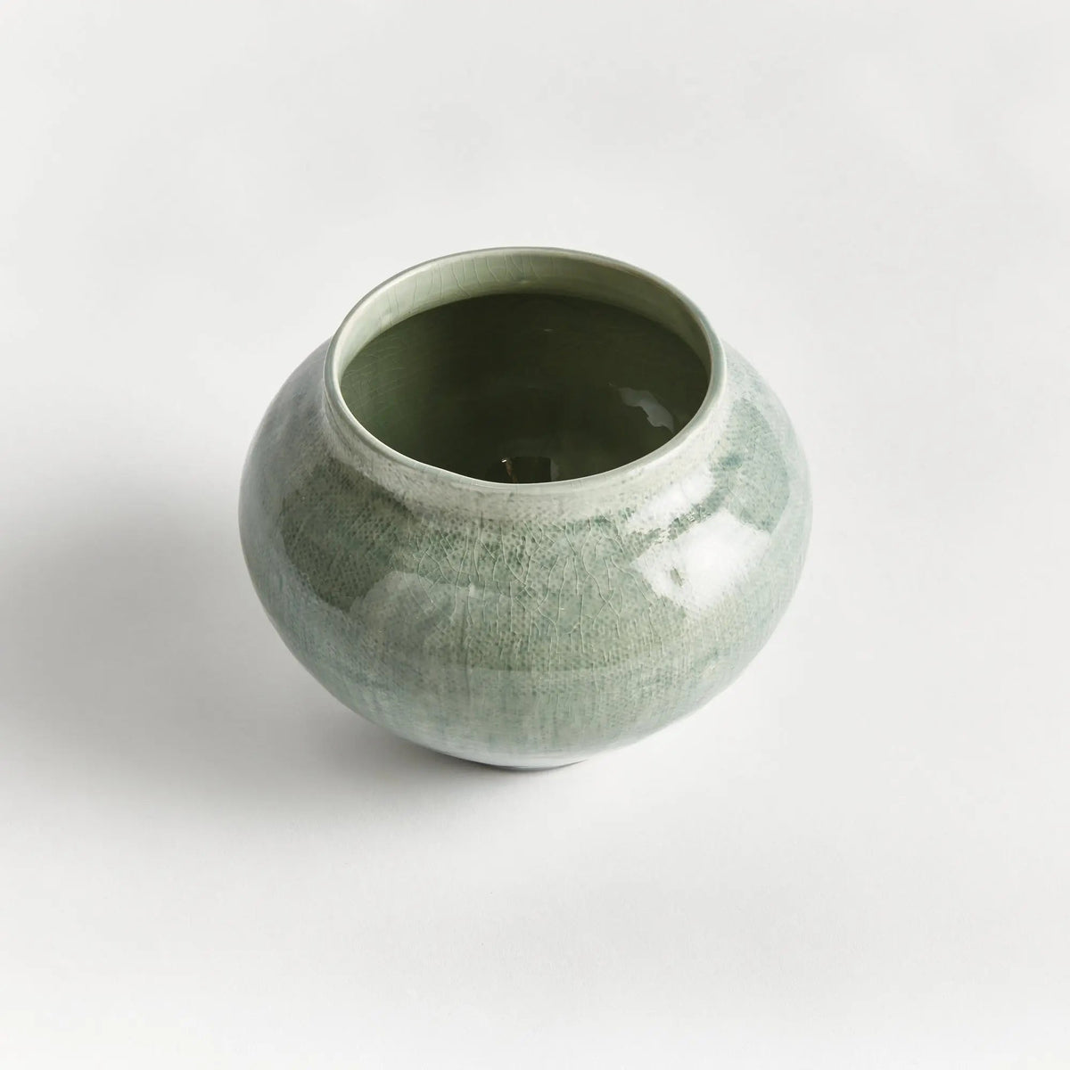 Linen-Texture Reactive Glaze Ceramic Planter - view 6