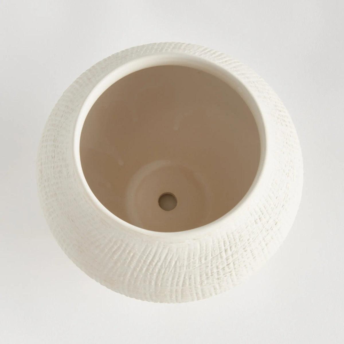 Linen-Texture Reactive Glaze Ceramic Planter - view 2