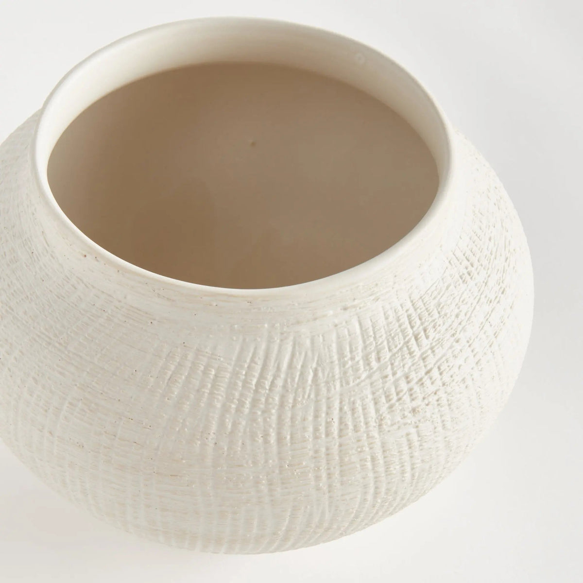 Linen-Texture Reactive Glaze Ceramic Planter - view 3
