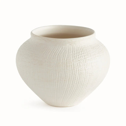 Linen-Texture Reactive Glaze Ceramic Planter