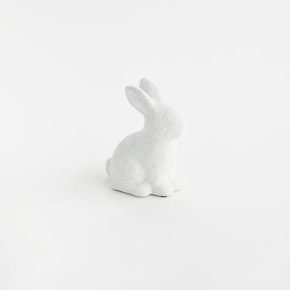 Whitewashed Concrete Sitting Rabbit – Small - view 2