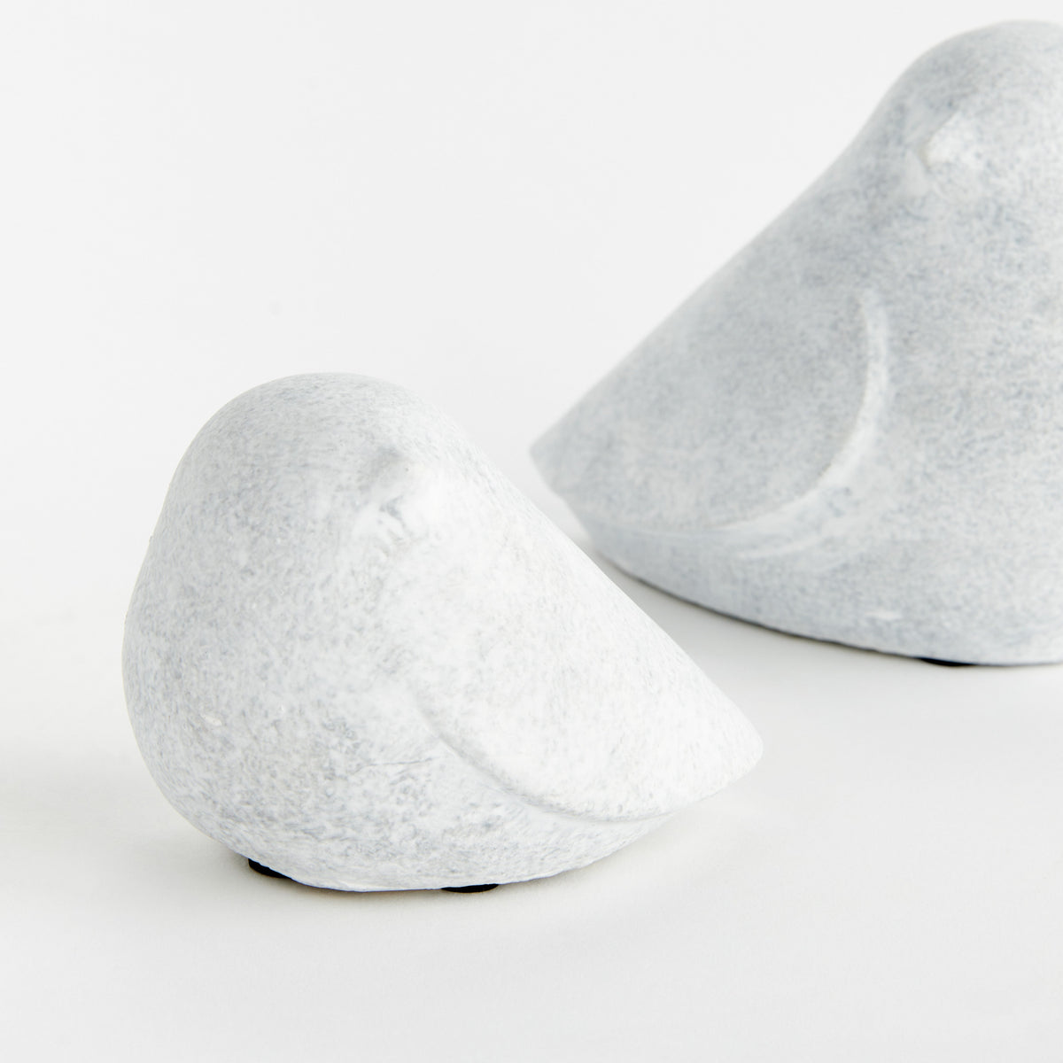 Whitewashed Concrete Bird Pair - view 2