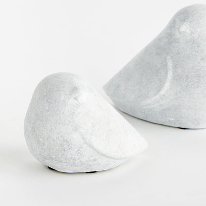 Whitewashed Concrete Bird Pair - view 2